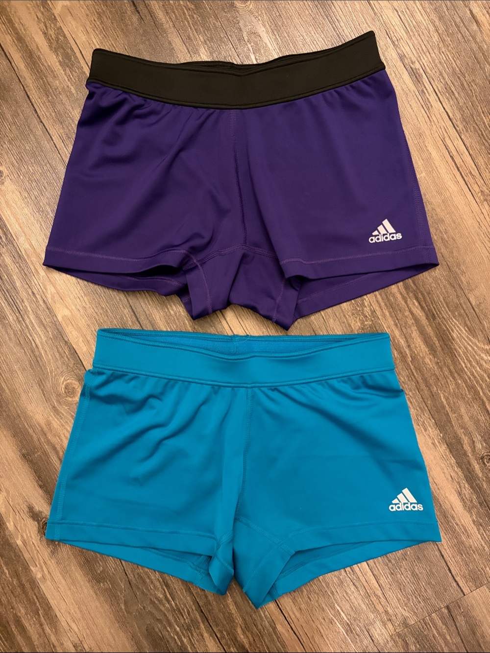 adidas Athletic Shorts in Purple and Teal